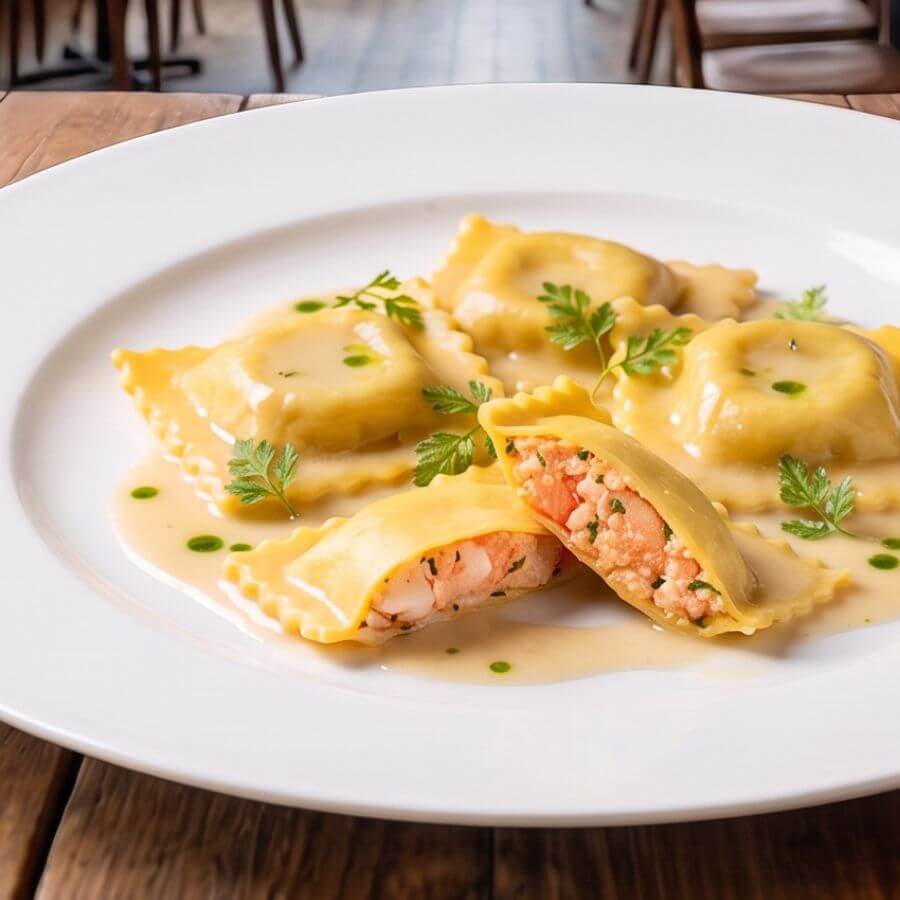 C26 Gastronomia Tortelli Aux Crevettes, Crabe Et Homard