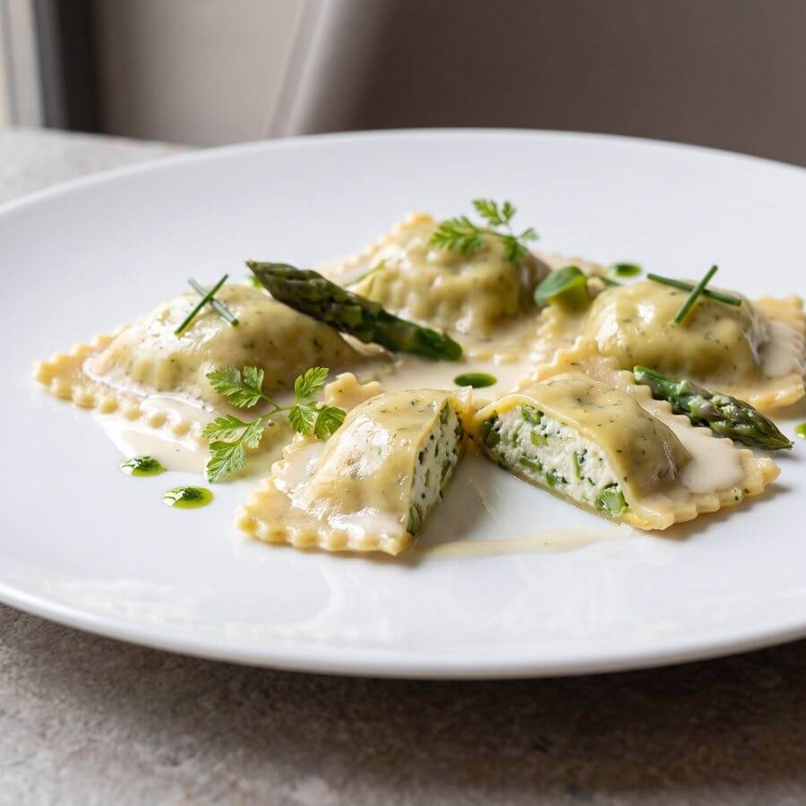 C41 Ricotta Asparagus Tortelli Gastronomia