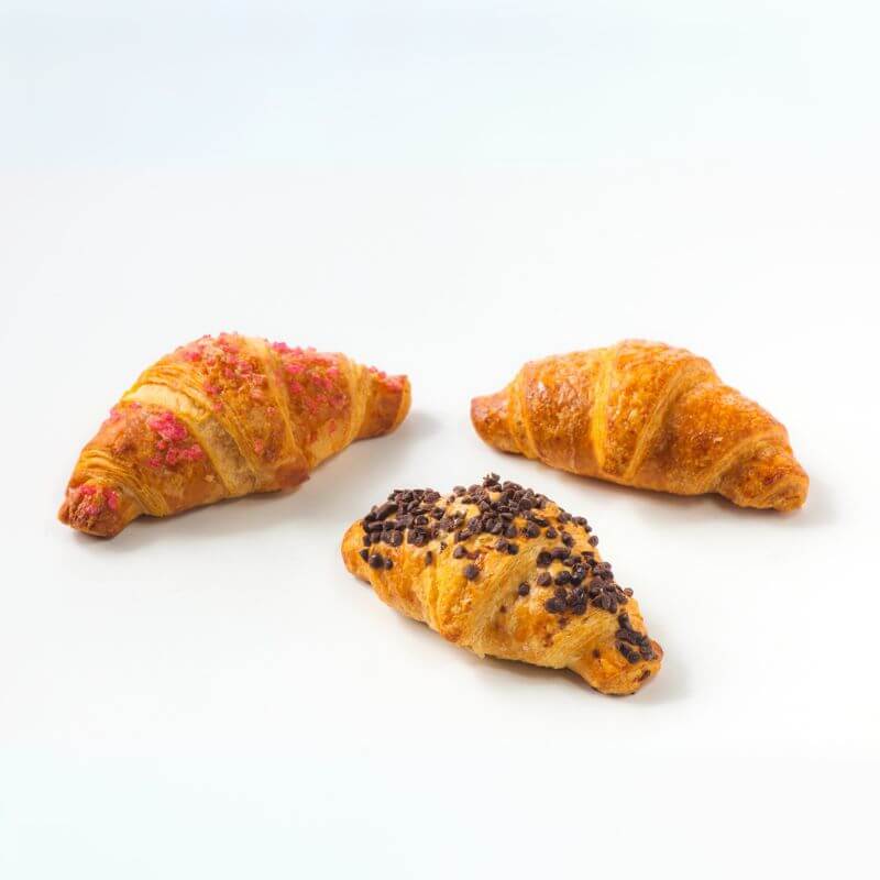 Sélection de mini croissants fourrés abricot framboise choco-noisette 40g VR1048GA